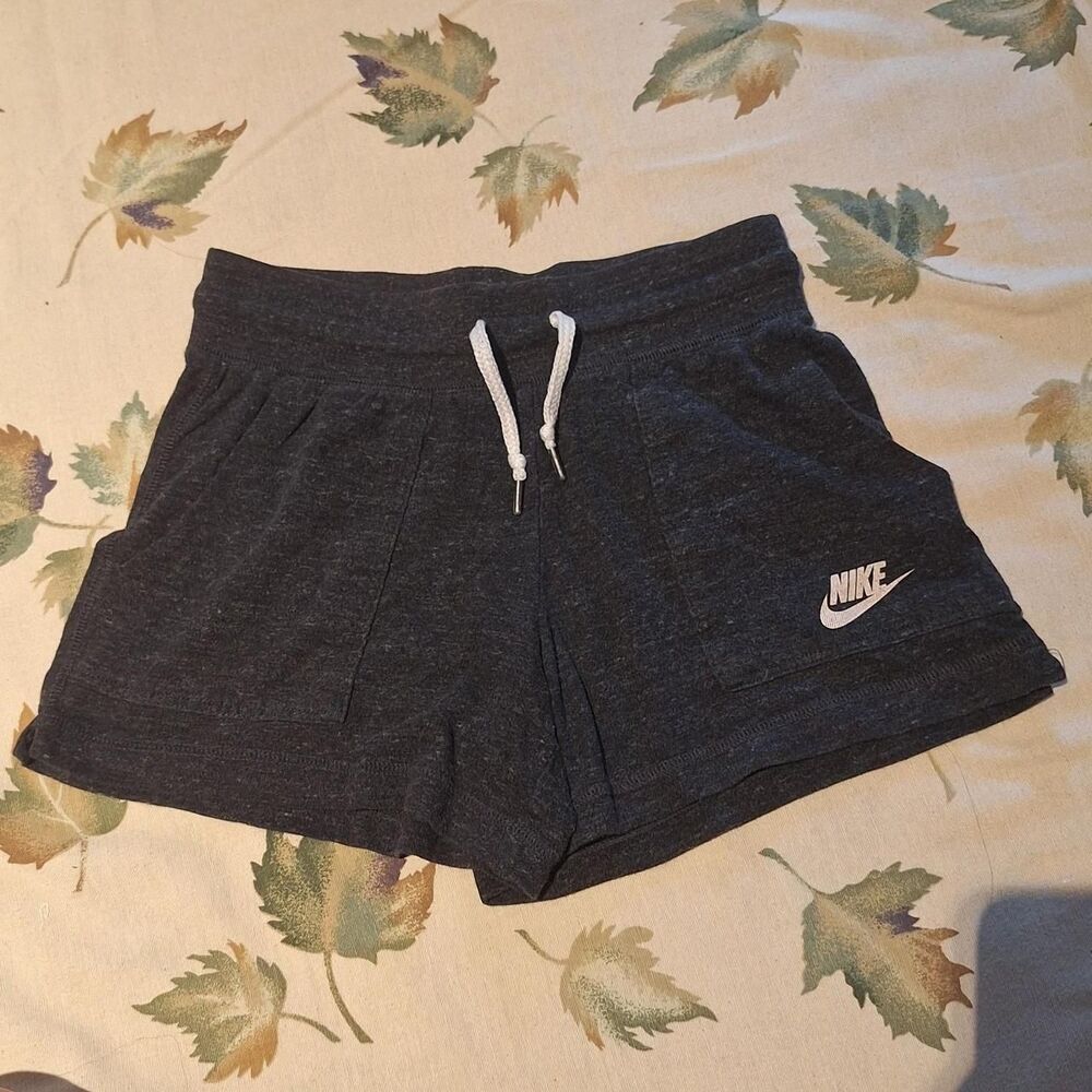 Nike Women's Grey and Black Shorts
